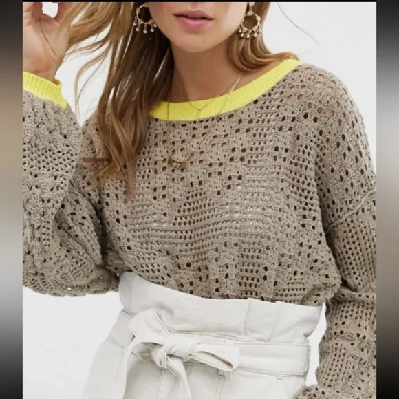 Free People • Sweater • Crop • Crochet • Home Run • Medium - Picture 1 of 10